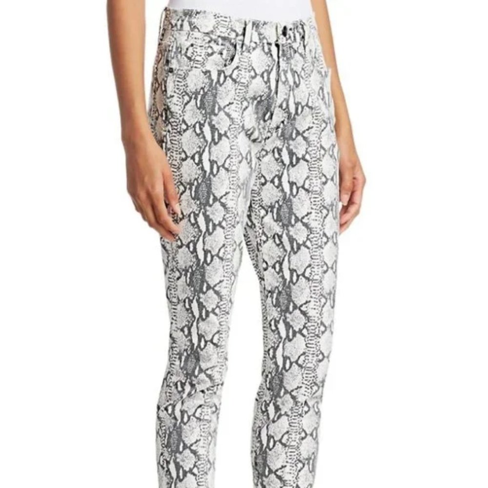 Frame Denim Python Printed Ali High Rise Skinny Cigarette Jeans